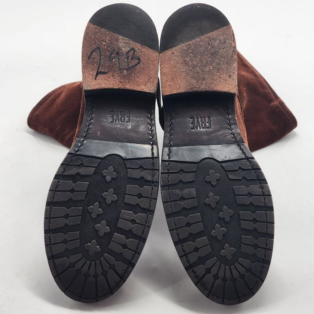 FRYE Natalie Mid Engineer Brown Suede Combat & Moto Boots 7.5 - Picture 8 of 8